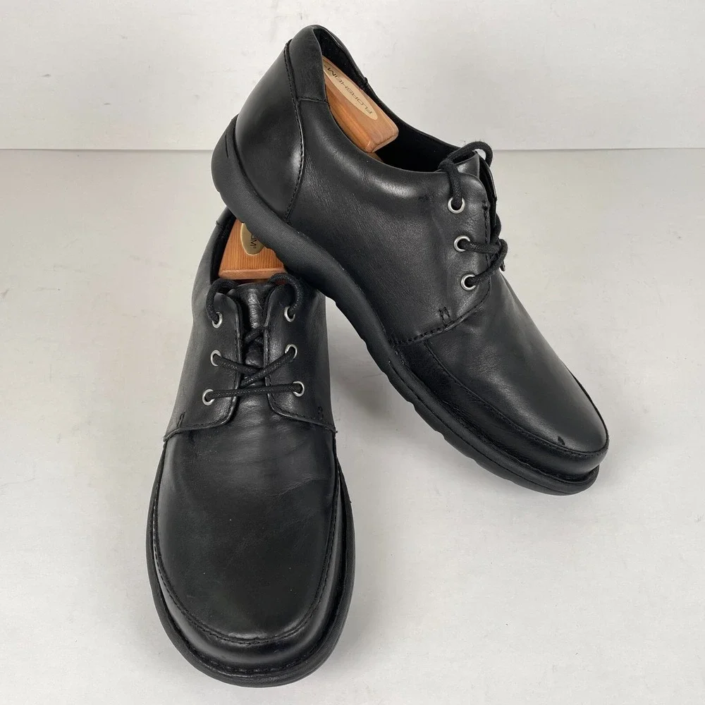 Born Nigel 3-Eye Oxford Loafers Mens Size 8 M Black Leather Lace Up Casual Shoes